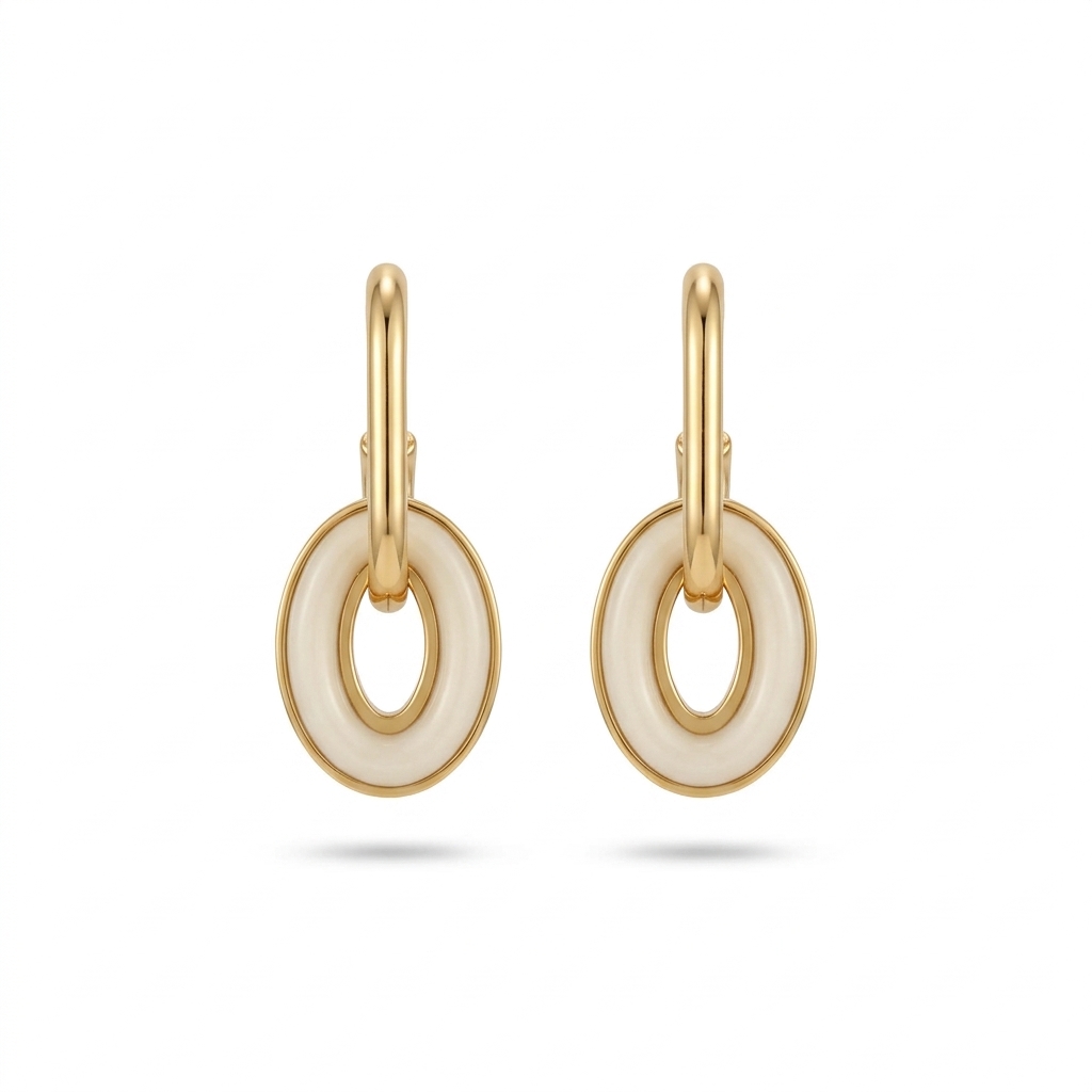 Ivory Loop Drop Earrings