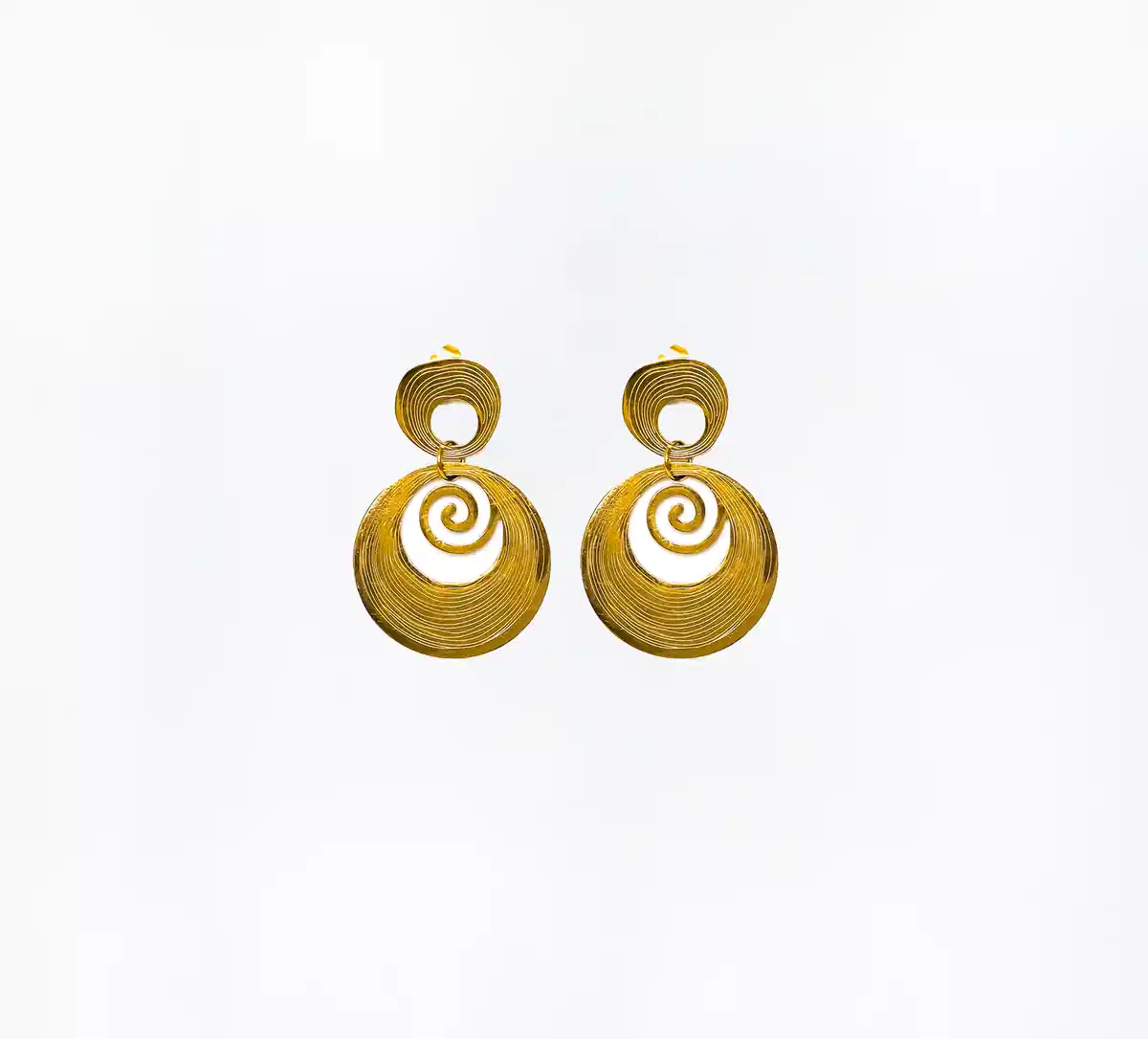 Golden Spiral Drop Earrings