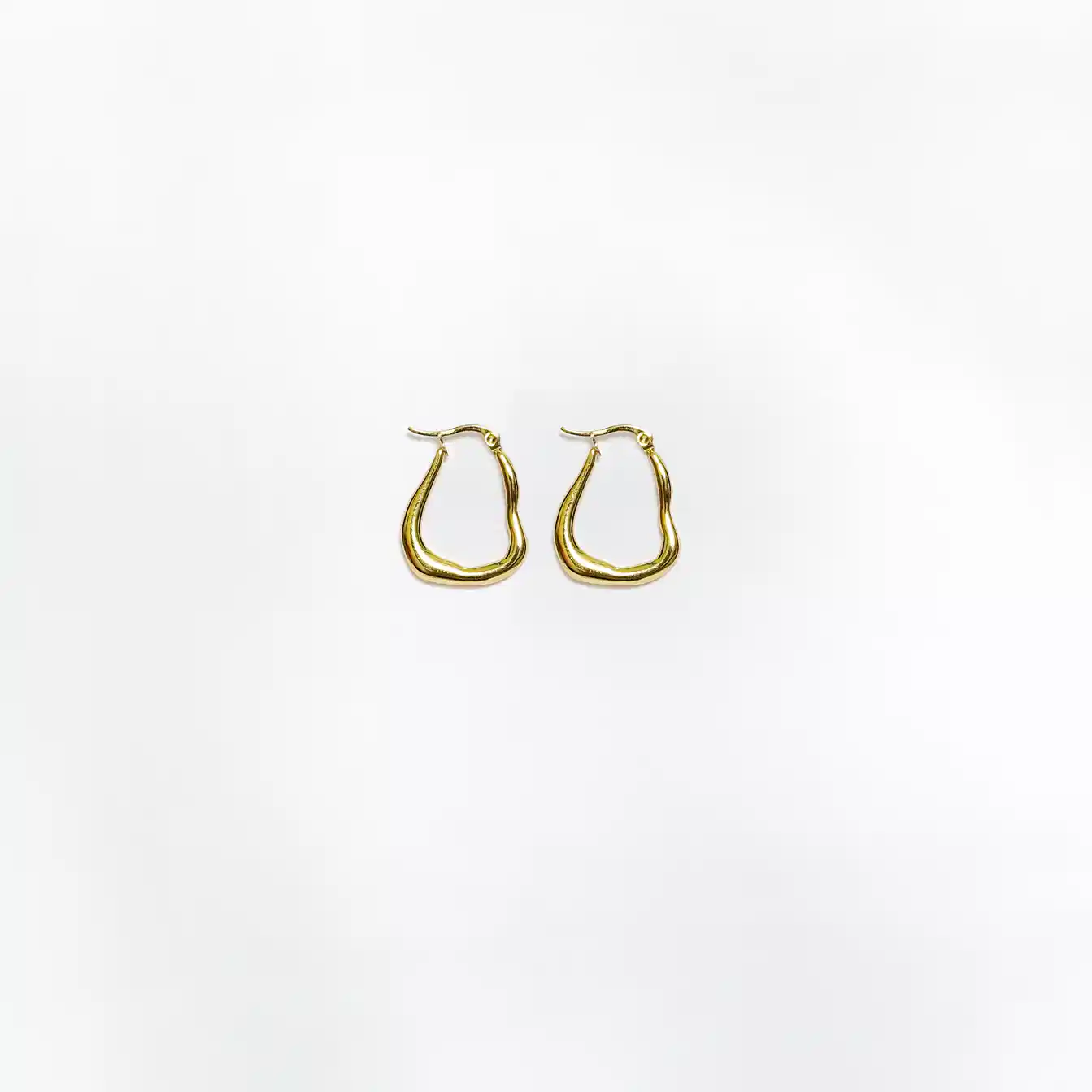 Organic Teardrop Gold Hoop