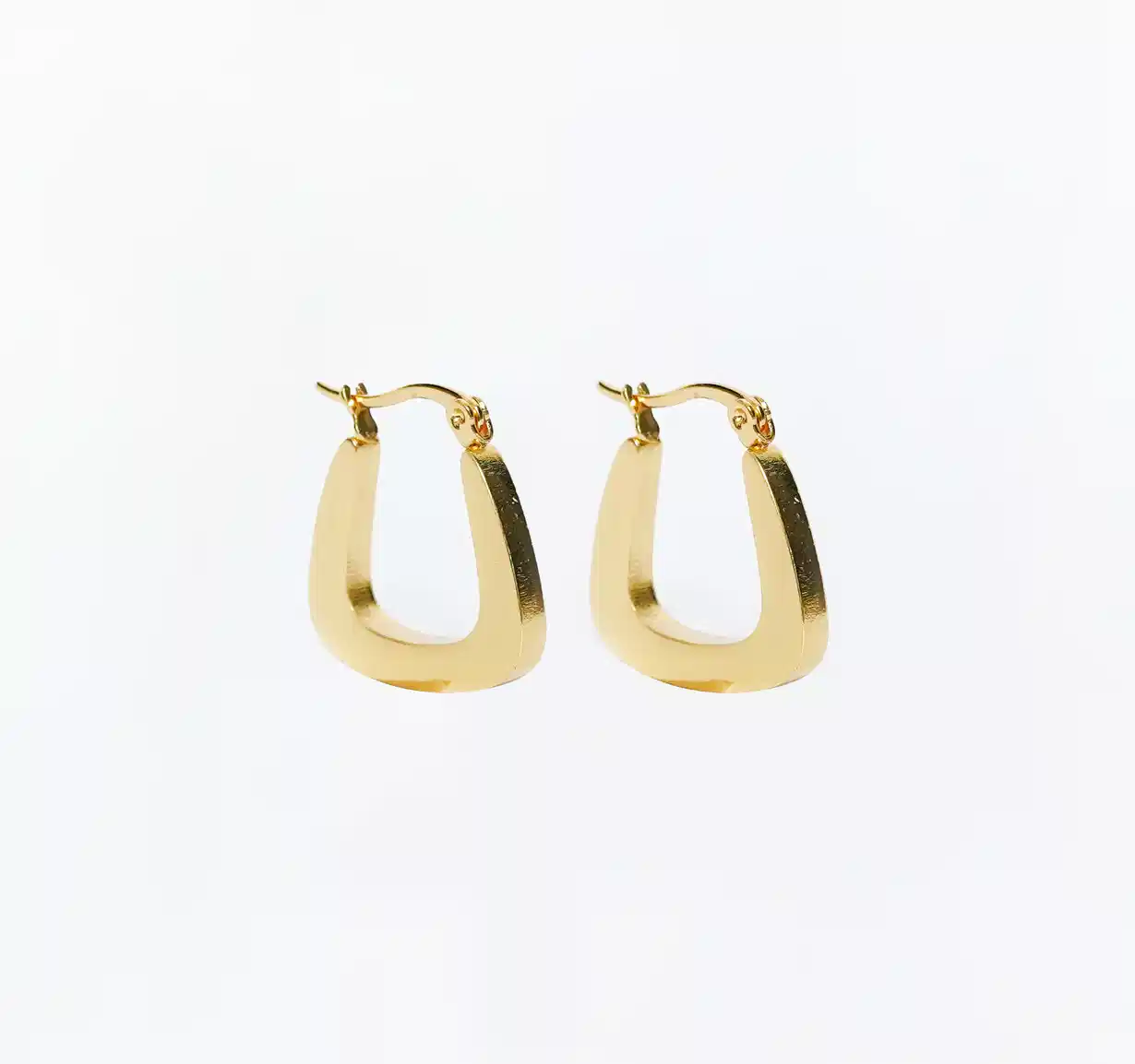 Sculpted Gold U-Hoop Earrings