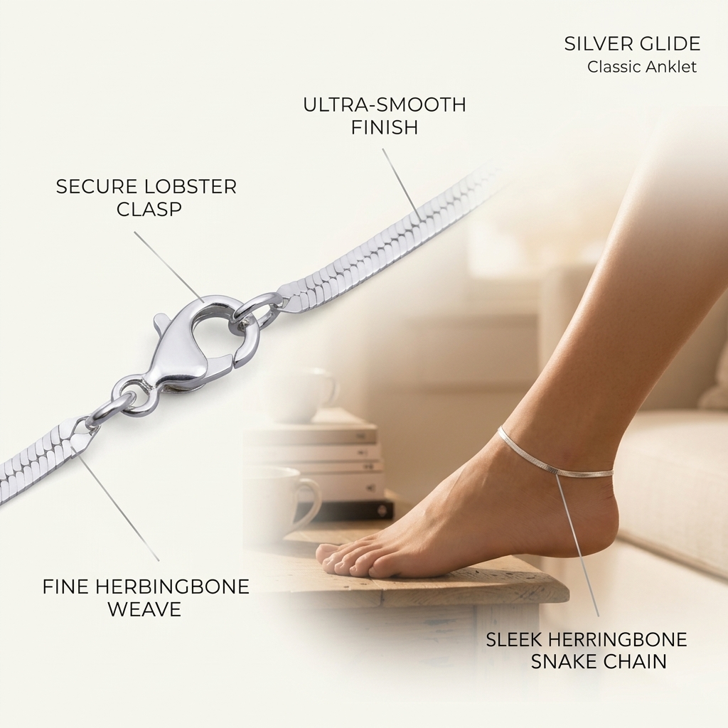 Silver Glide” Classic Anklet