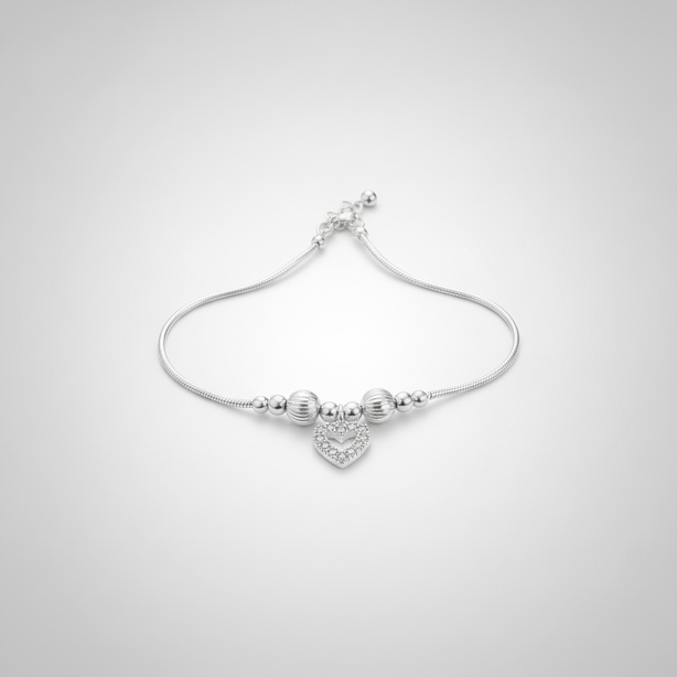 Little Heart Pure Silver Kids Payal