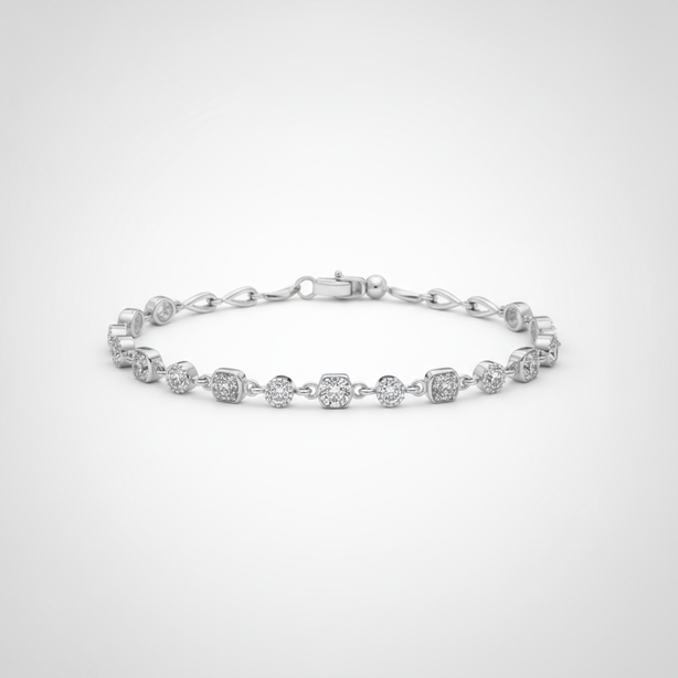 SparkleCube Pure Silver Bracelet