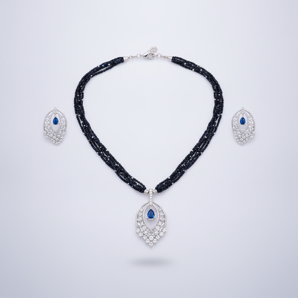 Ethereal Blue Stone Dori Necklace