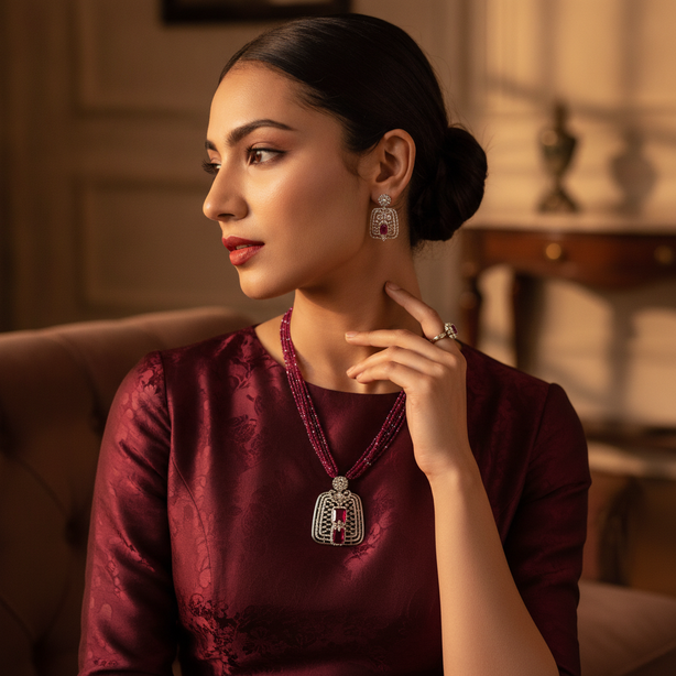 Royal Ruby Filigree Ensemble