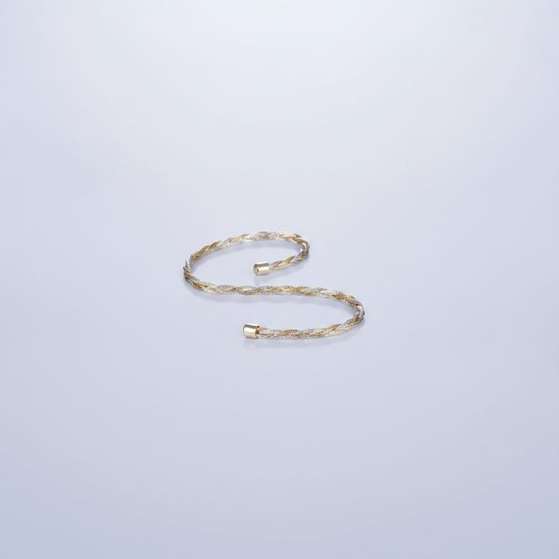 Suvarna Twist” Silver Gold-Polish Anklet