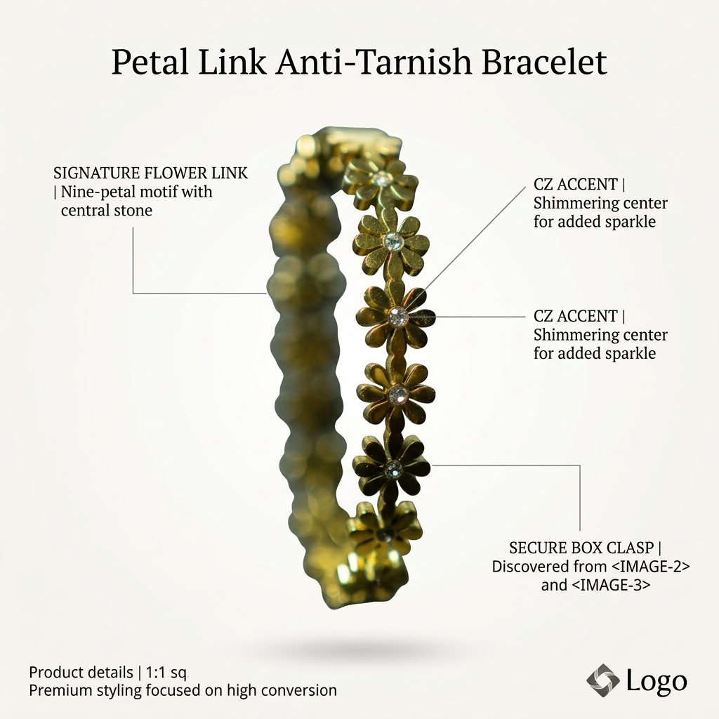 Petal Link Anti-Tarnish Bracelet