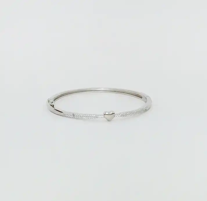 Heartline Sparkle Silver Bracelet